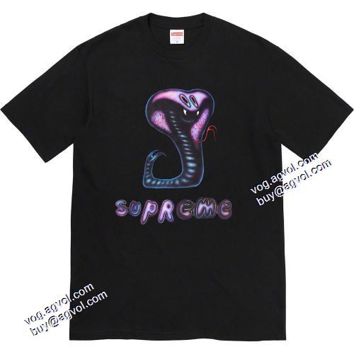 欧米韓流 シュプリームスーパーコピー シュプリーム SUPREME 21SS Week18 Snake Tee ラウンドネック半袖Tシャツ 4色可選 柔らかい手触り