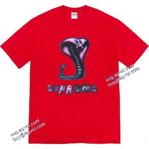 欧米韓流 シュプリームスーパーコピー シュプリーム SUPREME 21SS Week18 Snake Tee ラウンドネック半袖Tシャツ 4色可選 柔らかい手触り