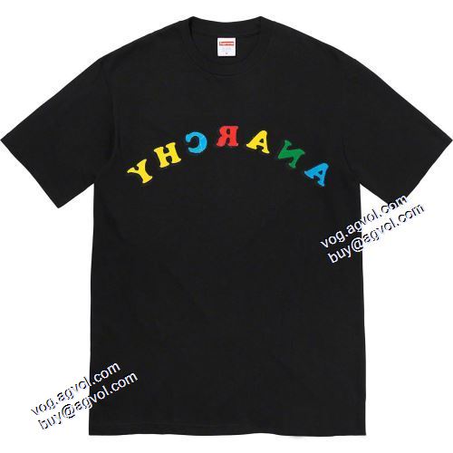 洗練を十分に演出する シュプリーム SUPREME 2021 Week18 Anarchy Tee シュプリームブランドコピー カラーアルファベット ラウンドネック半袖Tシャツ 2色可選