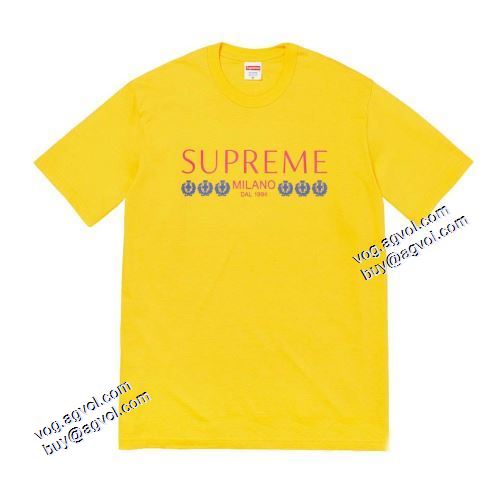 落ち着いた質感 21ss シュプリーム SUPREME Week18 Milano Tee ラウンドネック SUPREMEブランド コピー 半袖Tシャツ 4色可選 カッコいい印象を付ける