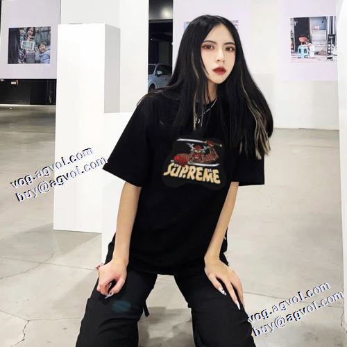 2021春夏 完売必至の人気モデルをご紹介 Tシャツ 2色可選 シュプリームコピーブランド シュプリーム SUPREME 縦には伸びにくい 自然な肌触り