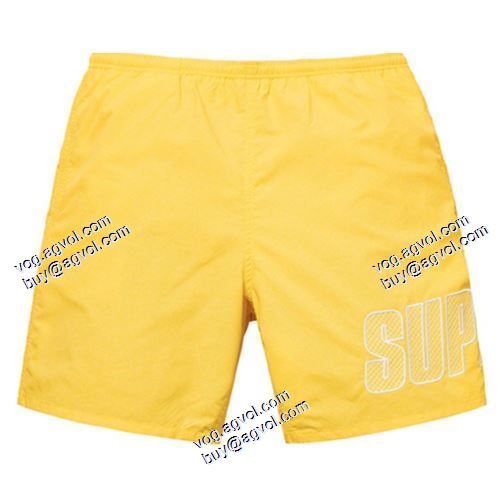 コーデ 知的なムードを演出 シュプリーム SUPREME 21SS LOGO APPLIQUE WATER SHORT 刺繍ビーチパンツ シュプリームブランド コピー ショートパンツ 4色可選