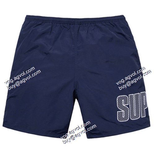コーデ 知的なムードを演出 シュプリーム SUPREME 21SS LOGO APPLIQUE WATER SHORT 刺繍ビーチパンツ シュプリームブランド コピー ショートパンツ 4色可選