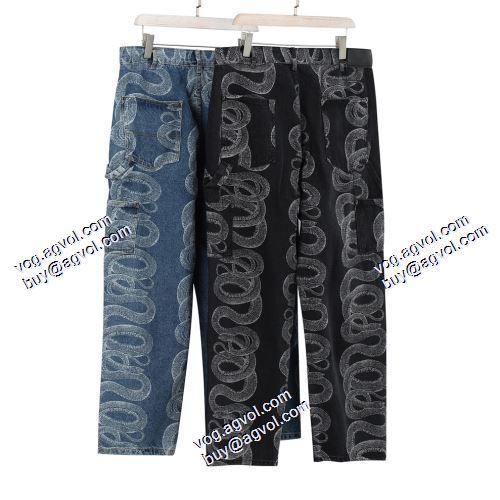 定番のアイテム シュプリーム Supreme &times; HYSTERIC GLAMOUR 2021SS Week4 蛇の紋 ジーンズ 高級感ある シュプリームスーパーコピー 激安 2色可選