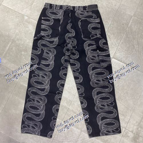 定番のアイテム シュプリーム Supreme &times; HYSTERIC GLAMOUR 2021SS Week4 蛇の紋 ジーンズ 高級感ある シュプリームスーパーコピー 激安 2色可選