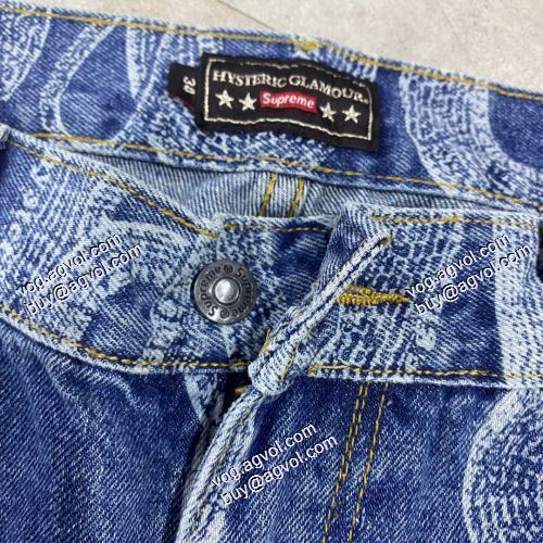 定番のアイテム シュプリーム Supreme &times; HYSTERIC GLAMOUR 2021SS Week4 蛇の紋 ジーンズ 高級感ある シュプリームスーパーコピー 激安 2色可選