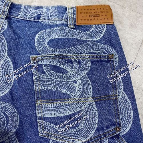 定番のアイテム シュプリーム Supreme &times; HYSTERIC GLAMOUR 2021SS Week4 蛇の紋 ジーンズ 高級感ある シュプリームスーパーコピー 激安 2色可選