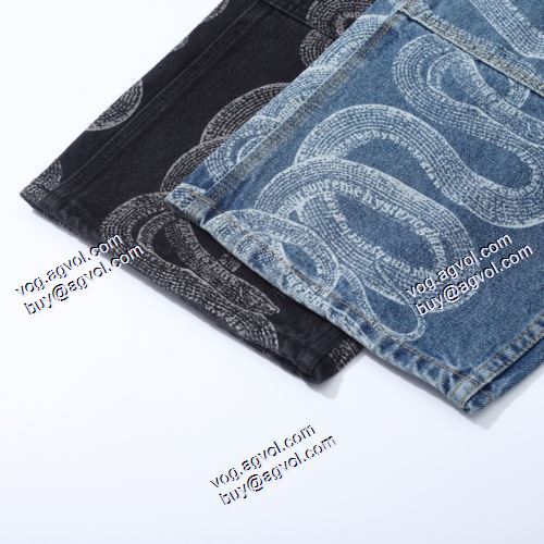 定番のアイテム シュプリーム Supreme &times; HYSTERIC GLAMOUR 2021SS Week4 蛇の紋 ジーンズ 高級感ある シュプリームスーパーコピー 激安 2色可選