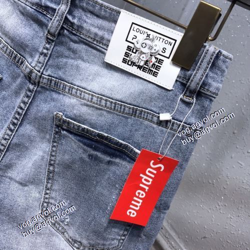 完成度の高い逸品 シュプリーム SUPREME x LOUIS VUITTON 2021秋冬 SUPREMEコピー 限定コラボシリーズ ジーンズ