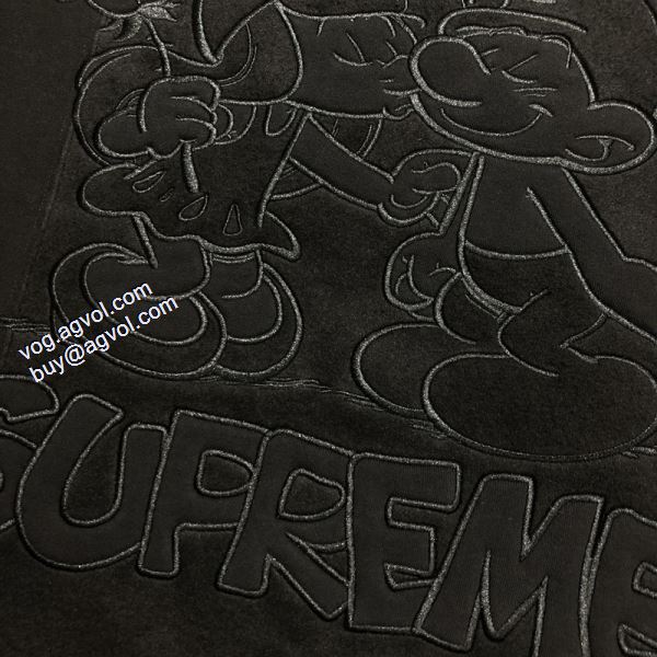 人気雑誌掲載 2020秋冬 2色可選 SUPREMEブランドコピー Supreme x Smurfs Hooded Sweatshirt 青い精霊の連名刺繍ハットの上着 パーカー