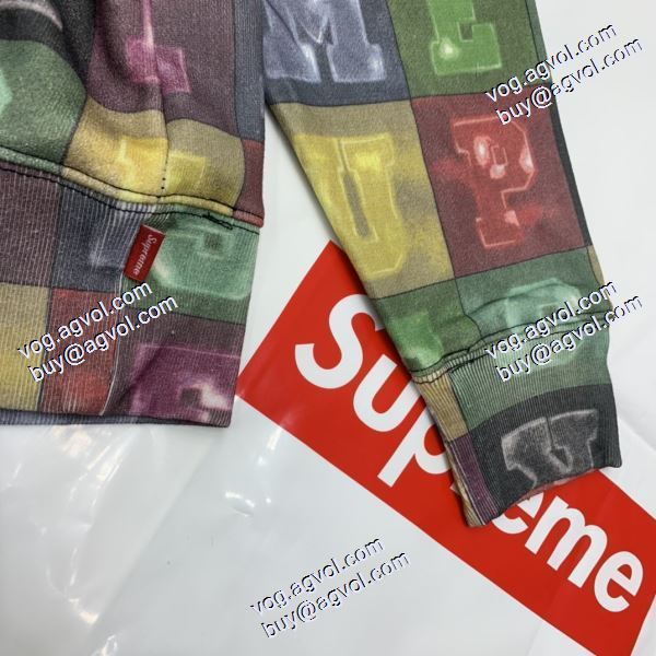 2020秋冬 ずっと人気? シュプリームブランド コピー Supreme Blocks Hooded Sweatshirt 字母の四角格子の中隊の帽子の護衛服 パーカー