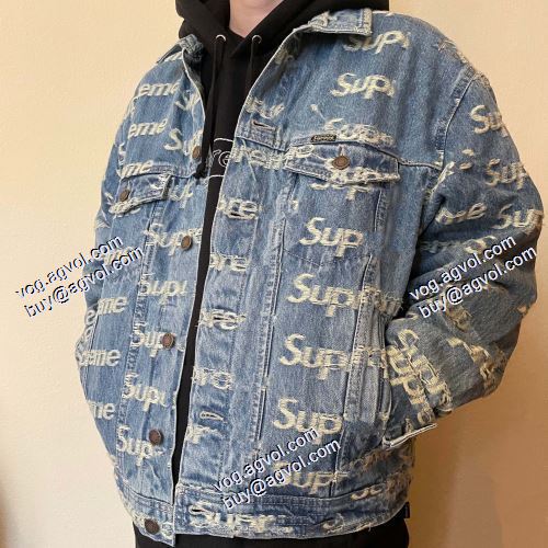 シュプリーム SUPREME 優美なお出かけスタイル 21SS Frayed Logos Denim デニムジャケット ブルゾン シュプリームスーパーコピー 
