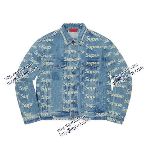 シュプリーム SUPREME 優美なお出かけスタイル 21SS Frayed Logos Denim デニムジャケット ブルゾン シュプリームスーパーコピー 