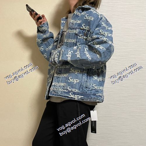 シュプリーム SUPREME 優美なお出かけスタイル 21SS Frayed Logos Denim デニムジャケット ブルゾン シュプリームスーパーコピー 