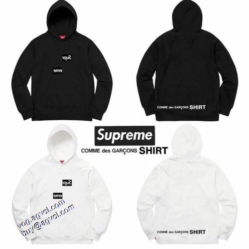 人目を惹くデザイン Supreme x CDG Split Box Logo Hooded Sweatshirt シュプリーム SUPREMEブランド 偽物 通販 2021秋冬 シュプリームパーカーコピー 2色可選