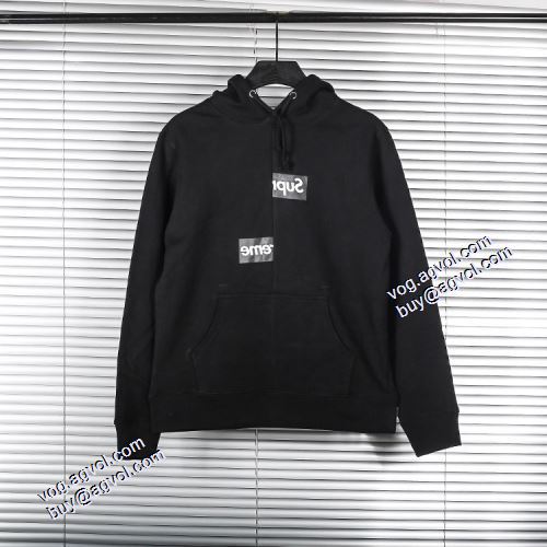人目を惹くデザイン Supreme x CDG Split Box Logo Hooded Sweatshirt シュプリーム SUPREMEブランド 偽物 通販 2021秋冬 シュプリームパーカーコピー 2色可選