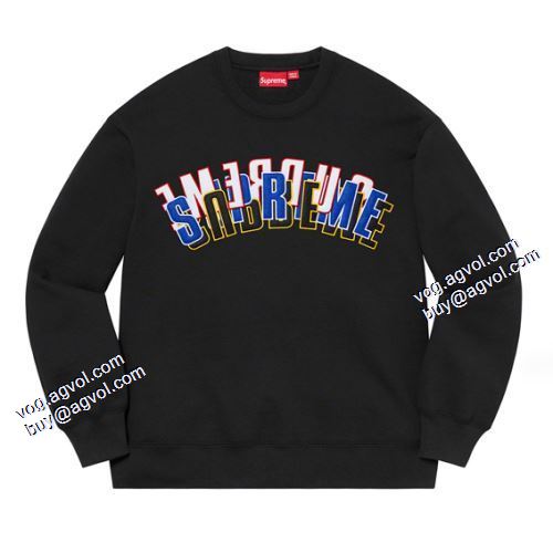 シュプリーム SUPREME 21ss Stacked Crewneck 個性的なデザ 2021秋冬 シュプリーム プルオーバーパーカー 2色可選 SUPREMEブランドコピー ジップパーカー