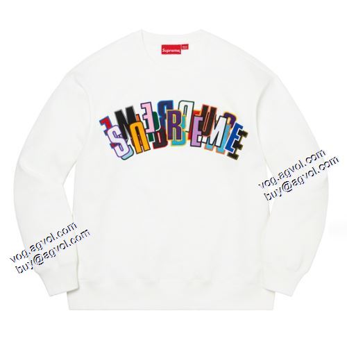 シュプリーム SUPREME 21ss Stacked Crewneck 個性的なデザ 2021秋冬 シュプリーム プルオーバーパーカー 2色可選 SUPREMEブランドコピー ジップパーカー