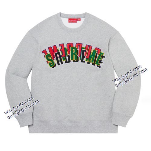 シュプリーム SUPREME 21ss Stacked Crewneck 個性的なデザ 2021秋冬 シュプリーム プルオーバーパーカー 2色可選 SUPREMEブランドコピー ジップパーカー