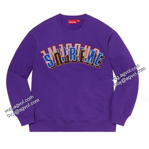 シュプリーム SUPREME 21ss Stacked Crewneck 個性的なデザ 2021秋冬 シュプリーム プルオーバーパーカー 2色可選 SUPREMEブランドコピー ジップパーカー