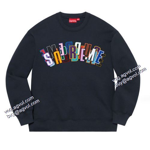 シュプリーム SUPREME 21ss Stacked Crewneck 個性的なデザ 2021秋冬 シュプリーム プルオーバーパーカー 2色可選 SUPREMEブランドコピー ジップパーカー