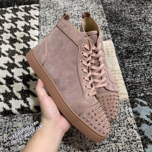 2021秋冬 クリスチャンルブタン Christian Louboutin 希少価値大！クリスチャンルブタンブランド コピー ハイトップシューズ 滑りにくい スエード コスパ最高のプライス スタッズ