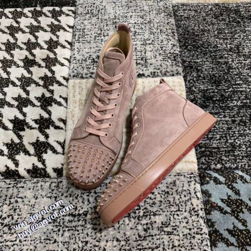 2021秋冬 クリスチャンルブタン Christian Louboutin 希少価値大！クリスチャンルブタンブランド コピー ハイトップシューズ 滑りにくい スエード コスパ最高のプライス スタッズ