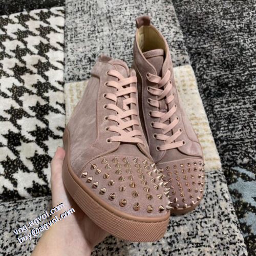 2021秋冬 クリスチャンルブタン Christian Louboutin 希少価値大！クリスチャンルブタンブランド コピー ハイトップシューズ 滑りにくい スエード コスパ最高のプライス スタッズ