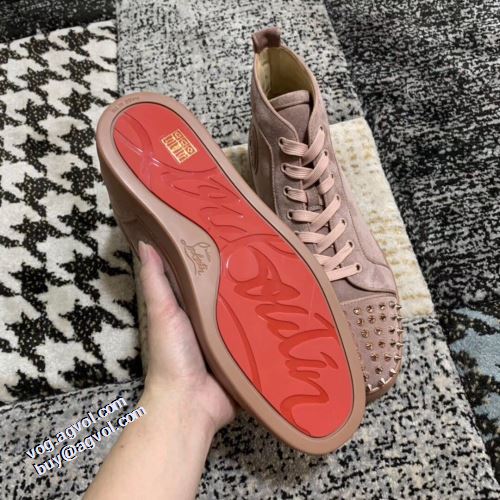 2021秋冬 クリスチャンルブタン Christian Louboutin 希少価値大！クリスチャンルブタンブランド コピー ハイトップシューズ 滑りにくい スエード コスパ最高のプライス スタッズ