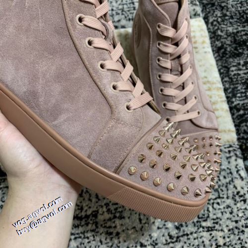 2021秋冬 クリスチャンルブタン Christian Louboutin 希少価値大！クリスチャンルブタンブランド コピー ハイトップシューズ 滑りにくい スエード コスパ最高のプライス スタッズ