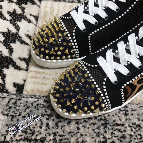 ハイトップシューズ 人気新品★超特価★ チロリアンテープ 女性にも男性にも適応 クリスチャンルブタン Christian Louboutin  レオパード クリスチャンルブタンブランドコピー 2021秋冬 ローヒール
