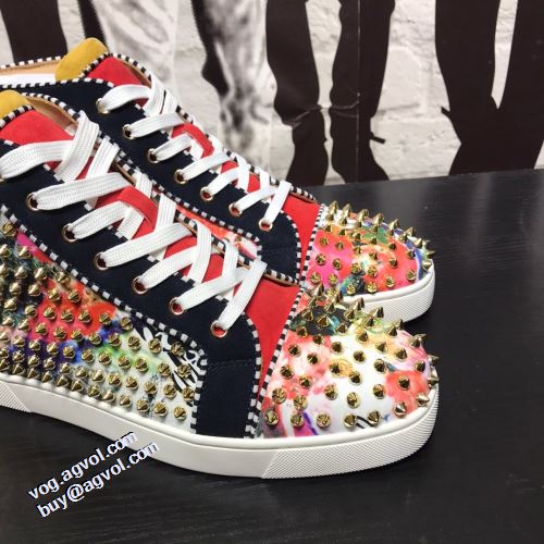 2021秋冬 クリスチャンルブタン Christian Louboutin スタッズ ハイトップシューズ 高品質 人気 クリスチャンルブタンブランド コピー ハイカット 高機能防滑ソール チロリアンテープ 