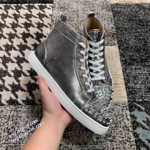 2021秋冬 クリスチャンルブタン Christian Louboutin 今買い◎得 クリスチャンルブタンブランド コピー 履き心地抜群 ハイトップシューズ  クッション性 スタッズ すべり防止 ハイカット