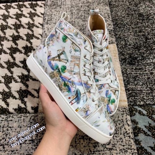 ハイトップシューズ 2021秋冬 人気新品★超特価★ クリスチャンルブタン Christian Louboutin オリジナル 抗菌?防臭加工 クリスチャンルブタンスーパーコピー 代引 高機能防滑ソール フラットシューズ 