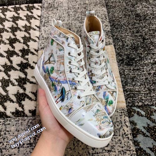 ハイトップシューズ 2021秋冬 人気新品★超特価★ クリスチャンルブタン Christian Louboutin オリジナル 抗菌?防臭加工 クリスチャンルブタンスーパーコピー 代引 高機能防滑ソール フラットシューズ 