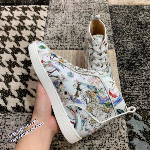 ハイトップシューズ 2021秋冬 人気新品★超特価★ クリスチャンルブタン Christian Louboutin オリジナル 抗菌?防臭加工 クリスチャンルブタンスーパーコピー 代引 高機能防滑ソール フラットシューズ 