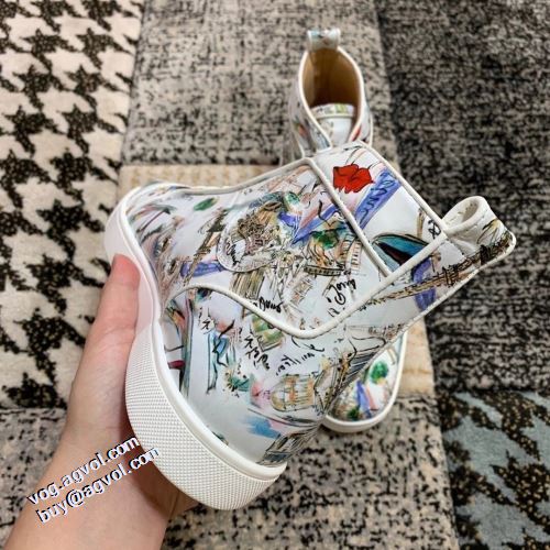 ハイトップシューズ 2021秋冬 人気新品★超特価★ クリスチャンルブタン Christian Louboutin オリジナル 抗菌?防臭加工 クリスチャンルブタンスーパーコピー 代引 高機能防滑ソール フラットシューズ 