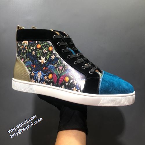ハイトップシューズ 機能性も備えたアイテム 千鳥格子柄 クリスチャンルブタン Christian Louboutin これからの季節の足元のアクセント 2021秋冬 クリスチャンルブタンコピー 高機能防滑ソール 