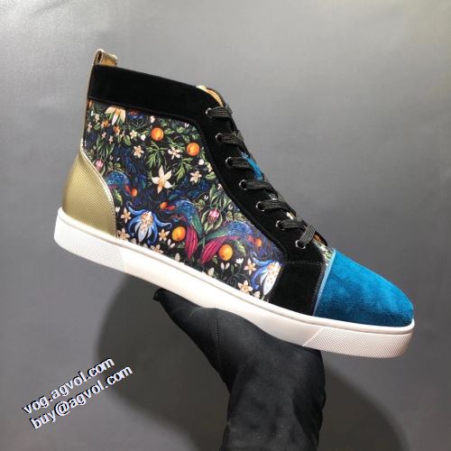 ハイトップシューズ 機能性も備えたアイテム 千鳥格子柄 クリスチャンルブタン Christian Louboutin これからの季節の足元のアクセント 2021秋冬 クリスチャンルブタンコピー 高機能防滑ソール 