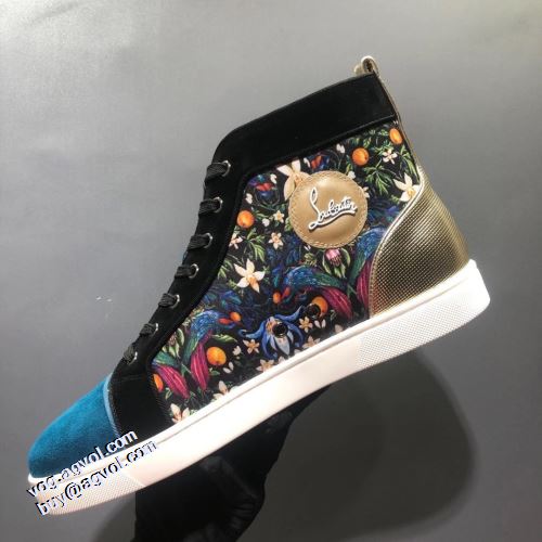 ハイトップシューズ 機能性も備えたアイテム 千鳥格子柄 クリスチャンルブタン Christian Louboutin これからの季節の足元のアクセント 2021秋冬 クリスチャンルブタンコピー 高機能防滑ソール 