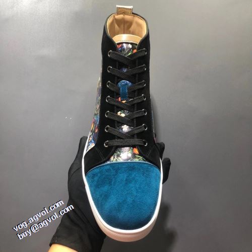 ハイトップシューズ 機能性も備えたアイテム 千鳥格子柄 クリスチャンルブタン Christian Louboutin これからの季節の足元のアクセント 2021秋冬 クリスチャンルブタンコピー 高機能防滑ソール 