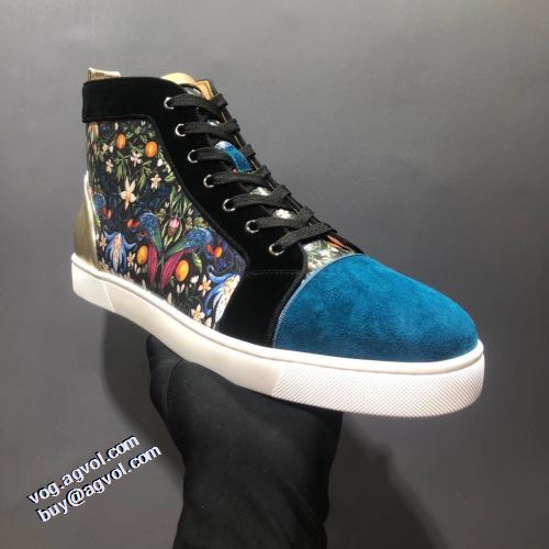 ハイトップシューズ 機能性も備えたアイテム 千鳥格子柄 クリスチャンルブタン Christian Louboutin これからの季節の足元のアクセント 2021秋冬 クリスチャンルブタンコピー 高機能防滑ソール 