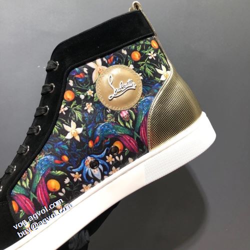 ハイトップシューズ 機能性も備えたアイテム 千鳥格子柄 クリスチャンルブタン Christian Louboutin これからの季節の足元のアクセント 2021秋冬 クリスチャンルブタンコピー 高機能防滑ソール 