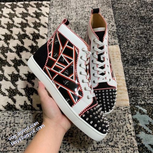 優しい履き心地 2021秋冬 クリスチャンルブタン Christian Louboutin ハイトップシューズ クリスチャンルブタンブランドコピー 耐久性に優れ 高機能防滑ソール