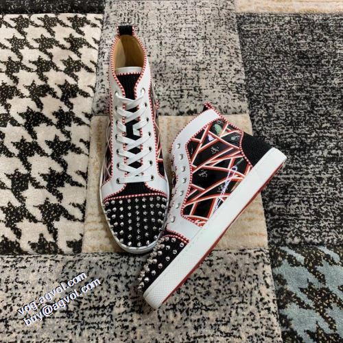 優しい履き心地 2021秋冬 クリスチャンルブタン Christian Louboutin ハイトップシューズ クリスチャンルブタンブランドコピー 耐久性に優れ 高機能防滑ソール