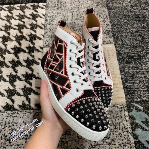 優しい履き心地 2021秋冬 クリスチャンルブタン Christian Louboutin ハイトップシューズ クリスチャンルブタンブランドコピー 耐久性に優れ 高機能防滑ソール