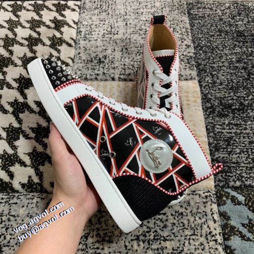 優しい履き心地 2021秋冬 クリスチャンルブタン Christian Louboutin ハイトップシューズ クリスチャンルブタンブランドコピー 耐久性に優れ 高機能防滑ソール
