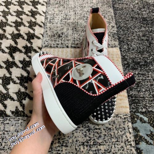 優しい履き心地 2021秋冬 クリスチャンルブタン Christian Louboutin ハイトップシューズ クリスチャンルブタンブランドコピー 耐久性に優れ 高機能防滑ソール