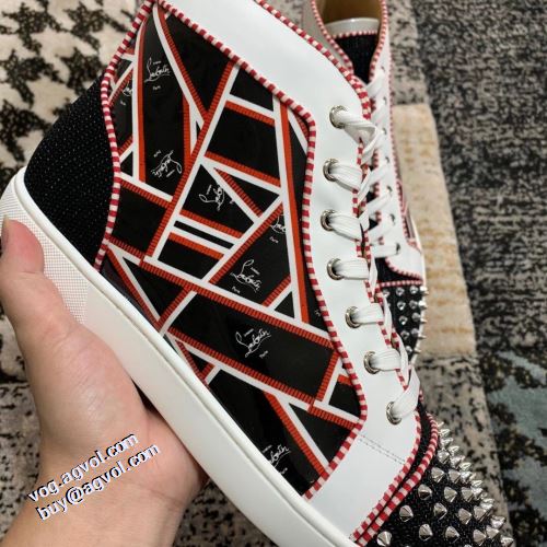 優しい履き心地 2021秋冬 クリスチャンルブタン Christian Louboutin ハイトップシューズ クリスチャンルブタンブランドコピー 耐久性に優れ 高機能防滑ソール