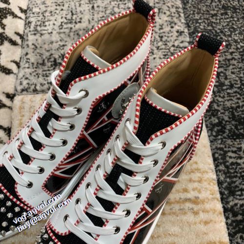 優しい履き心地 2021秋冬 クリスチャンルブタン Christian Louboutin ハイトップシューズ クリスチャンルブタンブランドコピー 耐久性に優れ 高機能防滑ソール